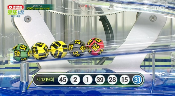 ** 로또 1219회 당첨번호 발표! 1등 12명, 25억의 주인공은 누구? (명당 총정리)
**